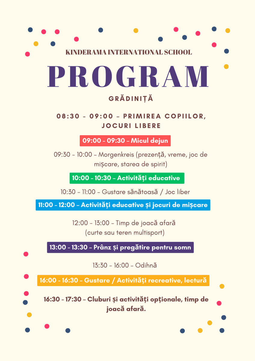Program Grădiniță Program Grădiniță